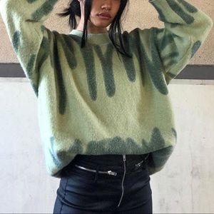 Trippy Oversized Green Sweater